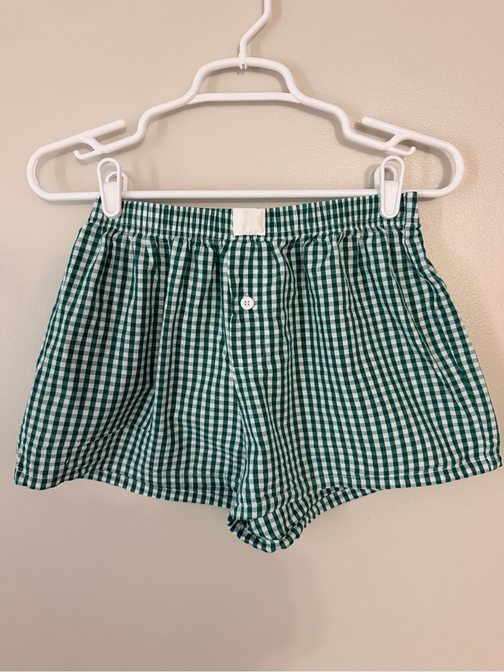 Green Gingham Women's Shorts